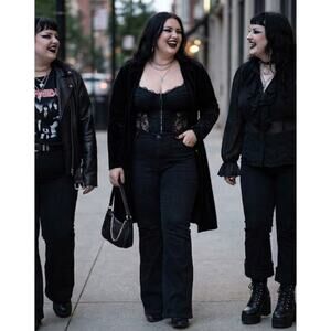 Junarose Black Flare Jean Plus Size 20 Stretch Denim Bootcut High Rise Y2K Pants